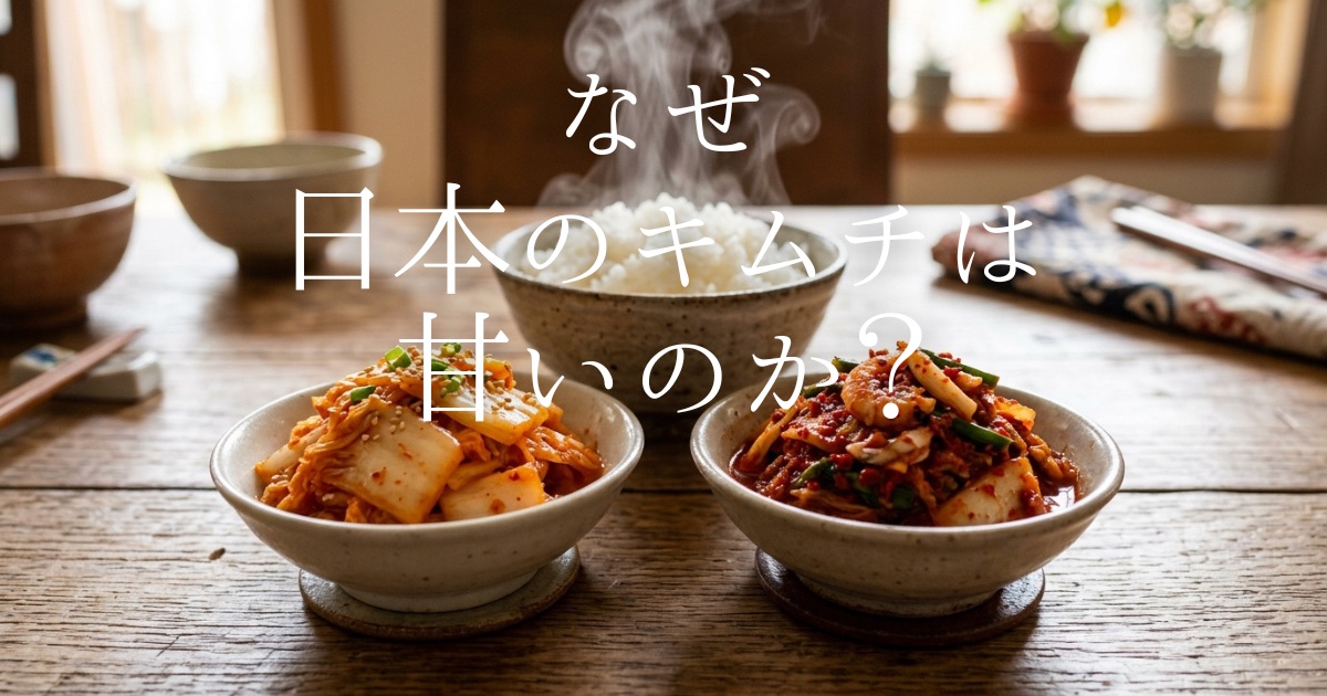 スーパーのキムチが甘いと感じたことはありませんか？実は日本のキムチは「浅漬け文化」と融合した独自の進化を遂げています。歴史や本場との違い、10分でできる爆速アレンジレシピまで徹底解説。読むといつものキムチがもっと好きになります！